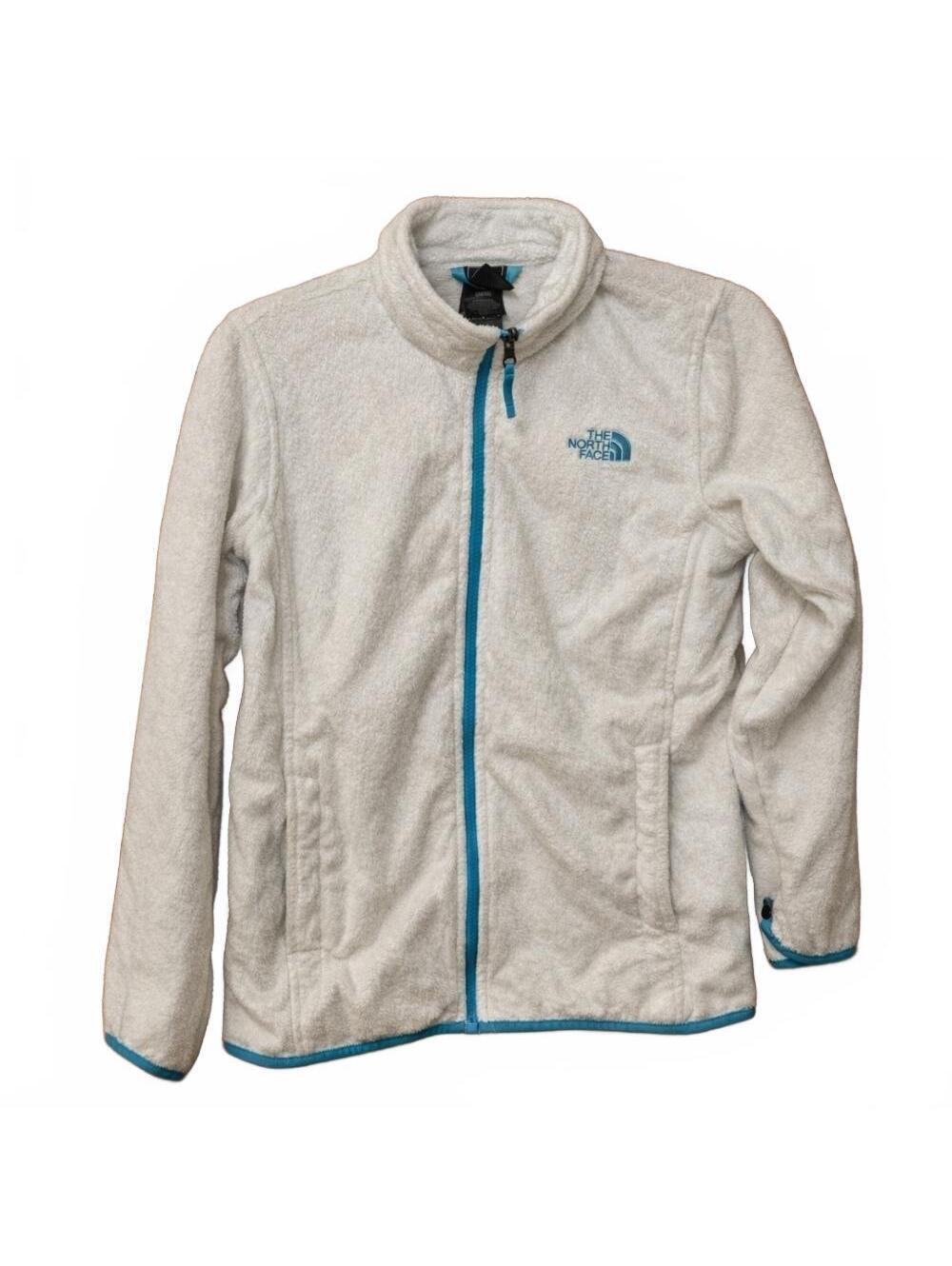The North Face Fleece Jacket Youth L 14/16 (Fits Women’s XS/S) White Teal Zip